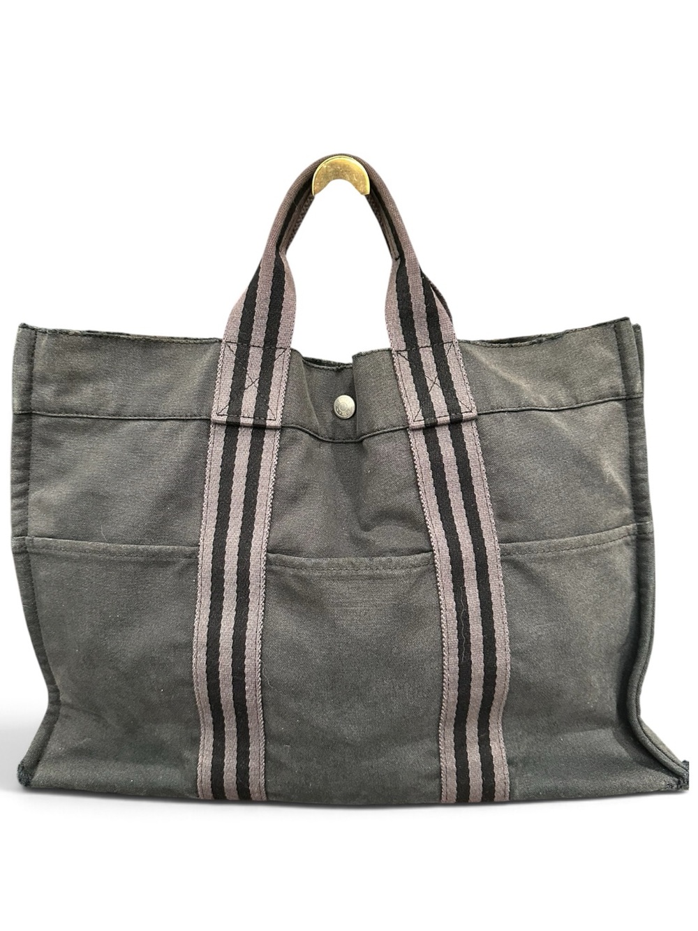 Hermès Fourre Tout MM Black Canvas Tote Bag